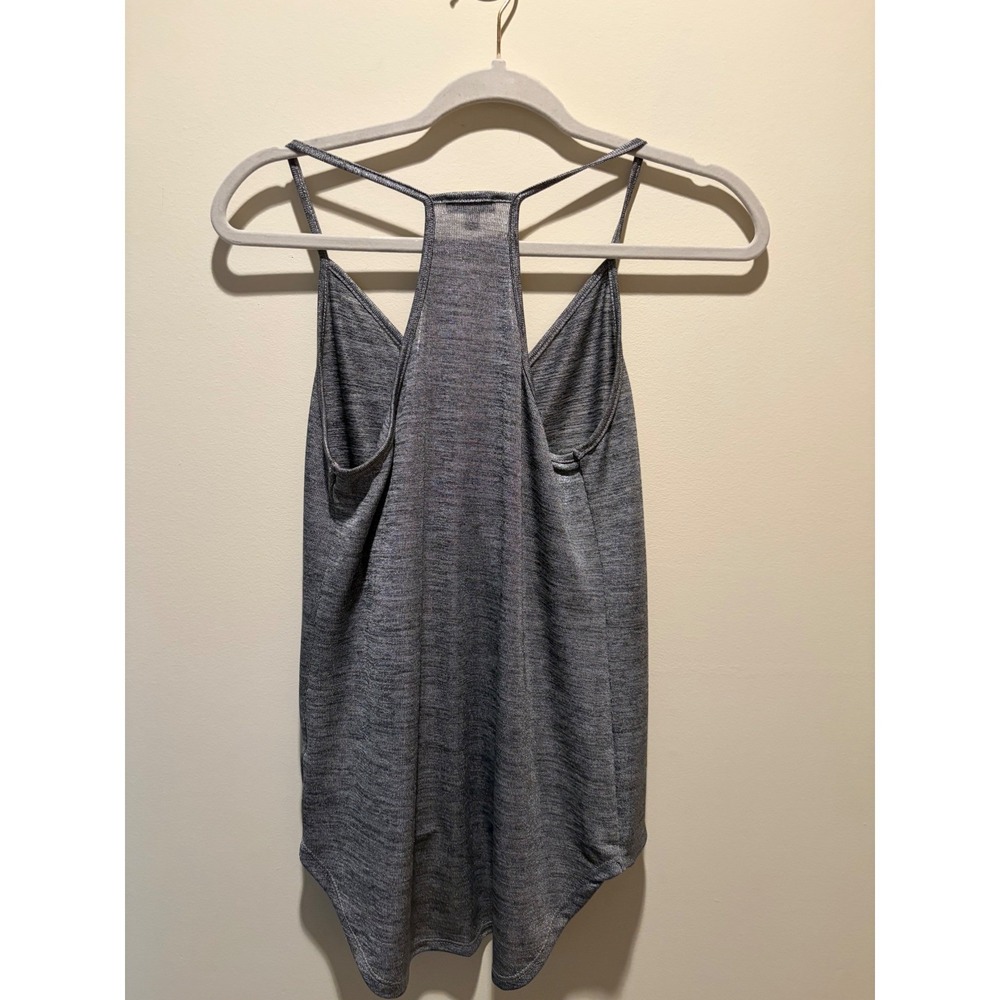 Lily White Gray Surplice Tank Top Spaghetti Strap Racerback Cami Small - Picture 4 of 6